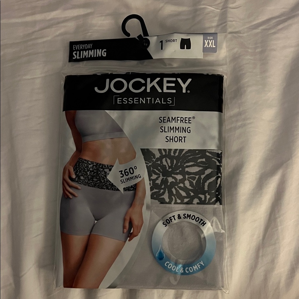 Jockey Essentials Seamfree Slimming Short in Black and Gray